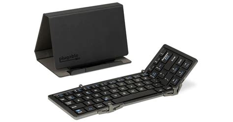 Plugable Compact Folding Bluetooth Keyboard With Case Bt Key