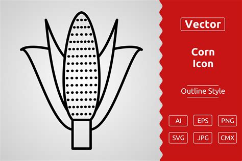 Vector Corn Outline Icon Design Graphic By Muhammad Atiq · Creative Fabrica