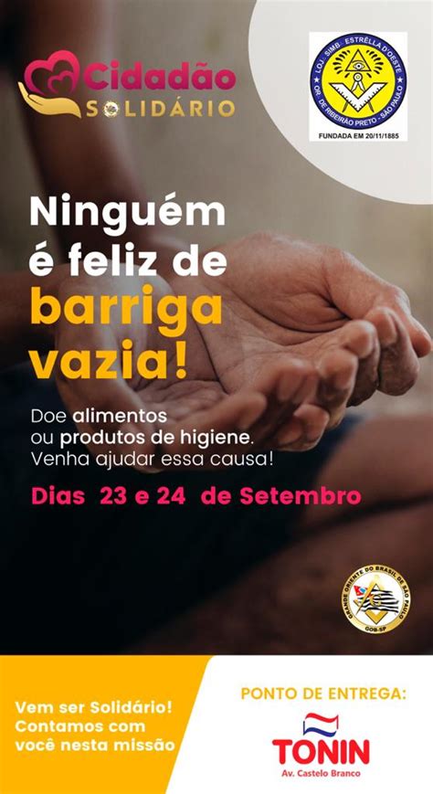 Campanha Cidadão Solidario 2023 Loja Maçônica Estrella D Oeste Nº