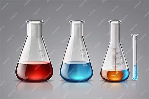 Premium Photo Realistic Lab Glassware Set Isolated On Transparent