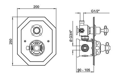 Victorian White Concealed Shower Thermo With Diverter