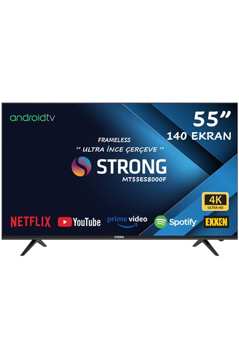 Strong MT55ES8000F 4K Ultra HD 55 140 Ekran Uydu Alıcılı Android Smart