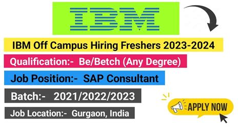 IBM Off Campus Hiring Freshers 2023 2024 Recruitment For SAP