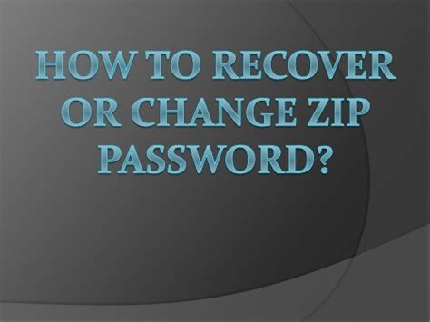 How To Recover Zip Password