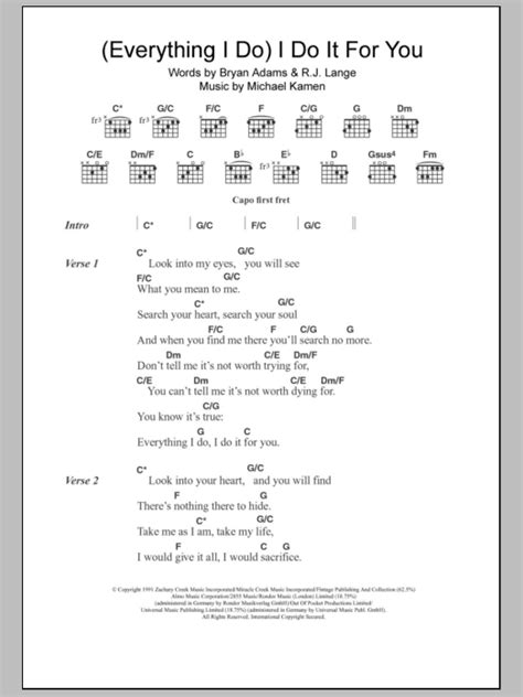 (Everything I Do) I Do It For You by Bryan Adams - Guitar Chords/Lyrics ...