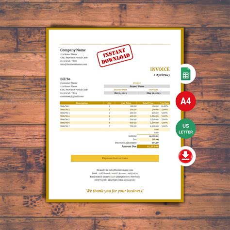 Plantilla De Factura Google Sheets Plantilla De Factura Editable