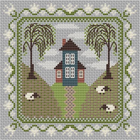 Cross Stitch Pattern Sampler Seasons Pattern Set Village Etsy