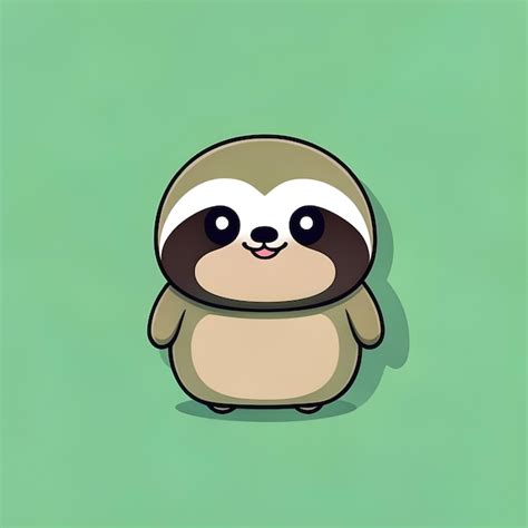 El Icono De Personaje De Dibujos Animados De Kawaii Sloth Vector