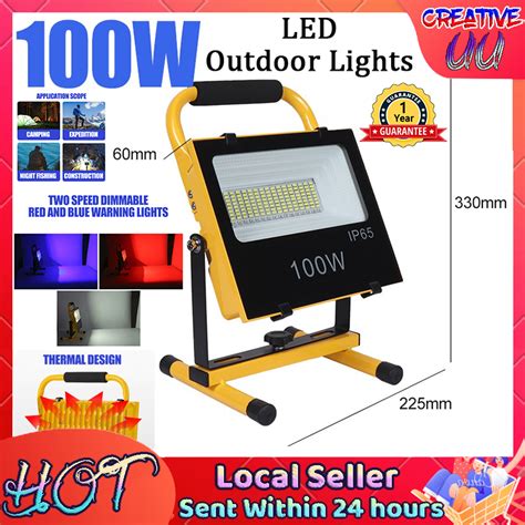 SG READY STOCKOutdoor LED Flood Light Rechargeable LED Light IP65