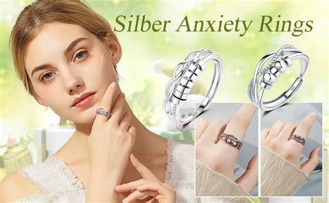 Loutade Silber Anxiety Rings 925 Sterling Silber Angst Ringe Offen