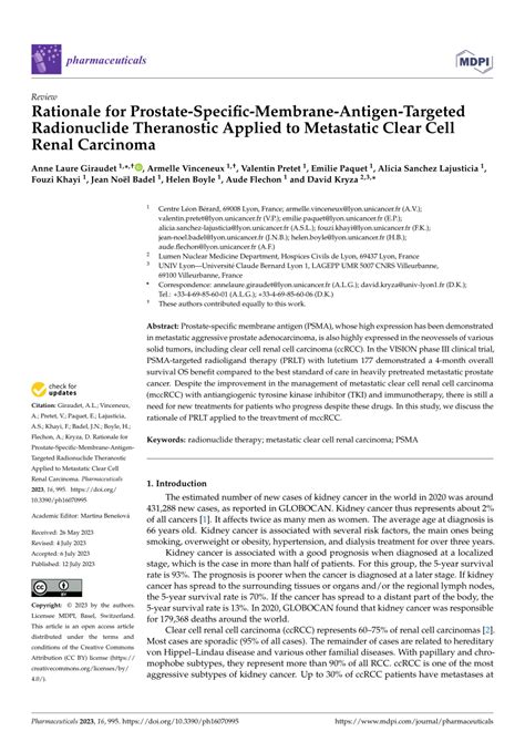 Pdf Rationale For Prostate Specific Membrane Antigen Targeted