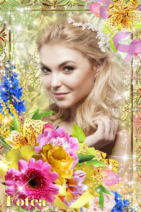 Рамка для фото - Роскошные цветы » Шаблоны для Фотошопа Best-Host.ru ...