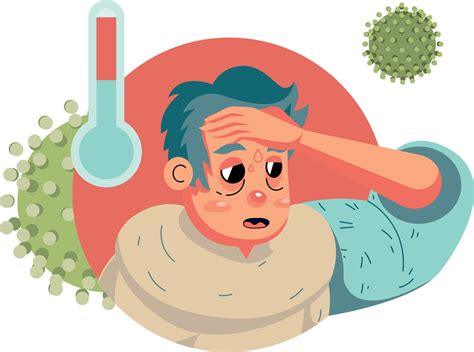 Person With High Fever Vector Illustration 13799075 Vector Art At Vecteezy