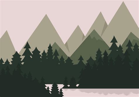 Mountain Lake Landscape 251474 Vector Art at Vecteezy