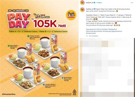 Promo Hokben Hari Ini Paket Hemat 2x Nikmat Harganya Cuma 105 Ribu