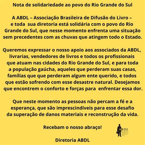 Nota De Solidariedade Ao Povo Do Rio Grande Do Sul Abdl