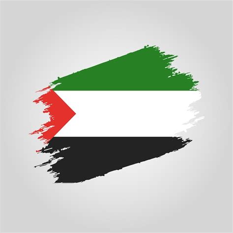 Trazo De Pincel De Bandera Palestina Vectorial Con Plantilla De Fondo