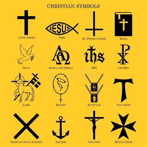 Símbolos Cristianos Símbolos Múltiples Del Cristianity Ilustración Del