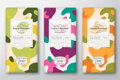 Premium Vector Chocolate Labels Set Abstract Vector Packaging Design