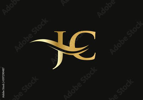 Water Wave JC Logo Vector Swoosh Letter JC Logo Design For Business