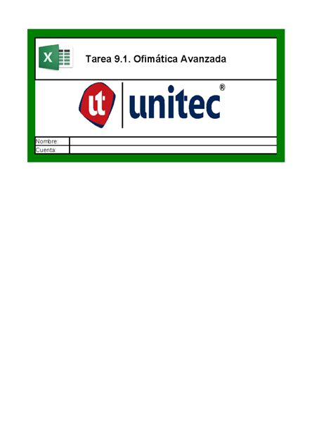 Toaz Tarea 9 Ofimática Avanzada Nombre Cuenta Subcompetencia Valor