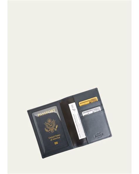 Royce New York Personalized Leather Rfid Blocking Passport Wallet With Vaccine Card Pocket In