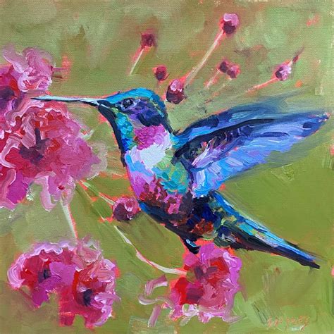 Peinture COLIBRI par Morales Géraldine Carré d artistes