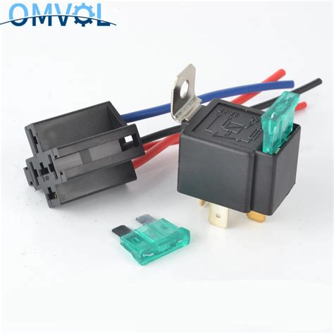 1Set 30A DC12V Pre Wired 4 Pin Relay Mounting Base Auto Relay Socket