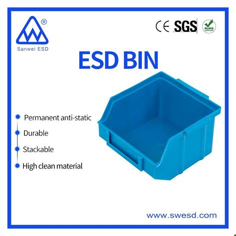 Distinguishable Blue Conductive Stackable Anti Static Bin China Esd