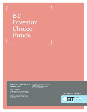 Fillable Online BT Investor Choice Funds PDS Opens In New Window