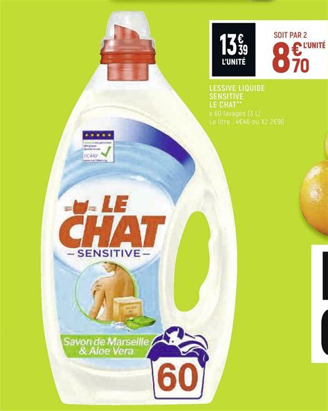 Promo Le Chat Lessive Liquide Sensitive Chez Spar