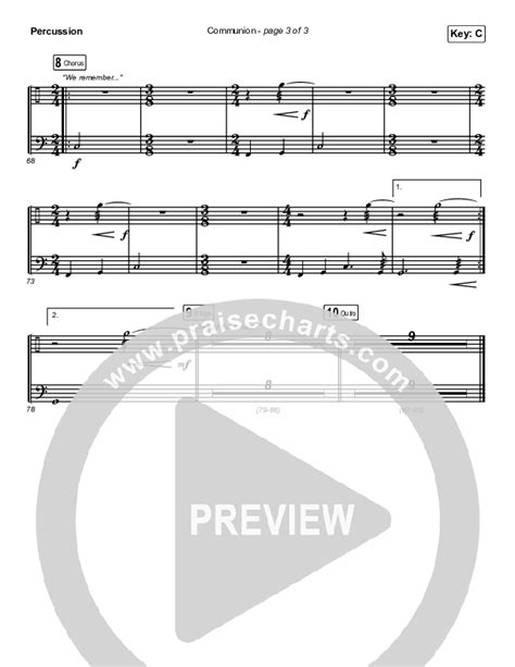 Communion Percussion Sheet Music Pdf Brooke Ligertwood Praisecharts