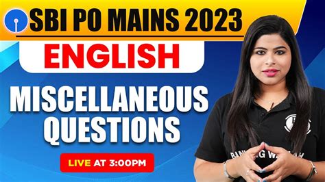 Sbi Po Mains Miscellaneous Questions For Sbi Po Mains English I