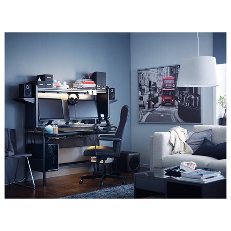 FREDDE gaming desk black 140/185x74x146 cm | IKEA Lietuva
