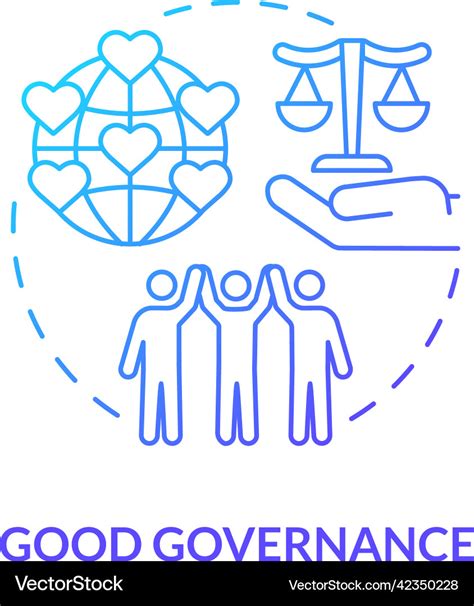 Good Governance Blue Gradient Concept Icon Vector Image