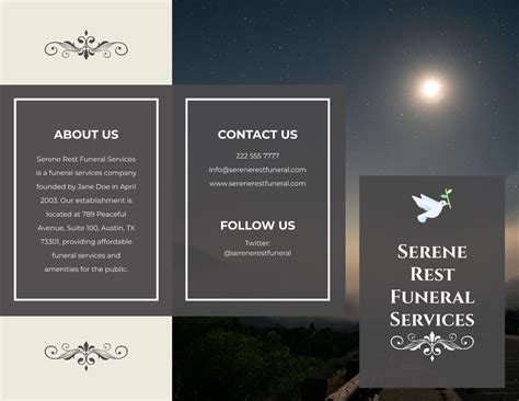 Free Funeral Tri Fold Brochure Templates Editable And Printable