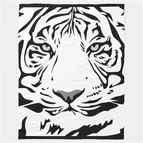 White Tiger Fleece Blanket Zazzle