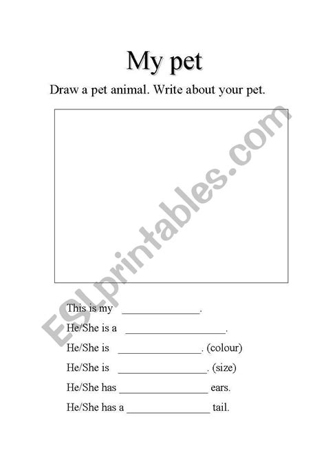 English Worksheets My Pet