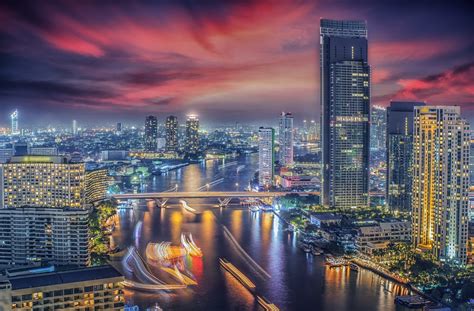 Bangkok, Thailand, Night, Lights city, Top view wallpaper ...
