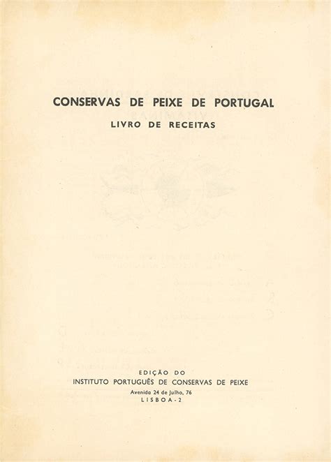 Livro De Receitas Conservas De Peixe De Portugal IPCP Conservas