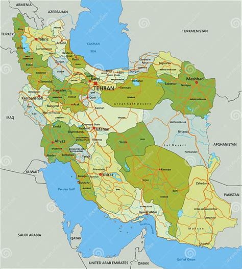 Mapa Político Editable Detallado Con Capas Separadas. Irano ...