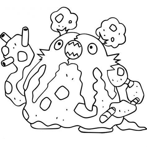 Coloring Page Pok Mon Garbodor Pok Mon Beginning With G Free