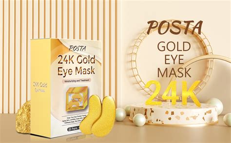 Amazon POSTA 24K Gold Eye Mask 20 Pairs Eye Treatment Mask With