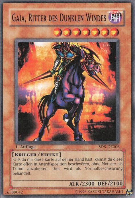 Recollectibles Sammelkarte Yugioh Karte Gaia Zorniger Ritter Des