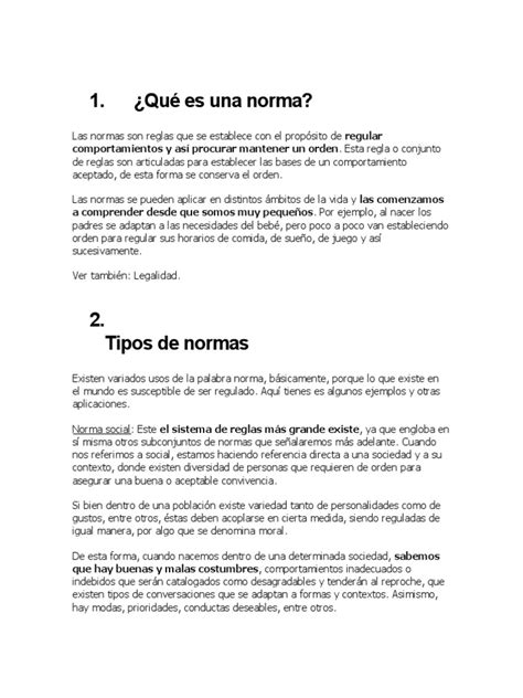 Qué Es Una Norma Pdf Comportamiento Regulación