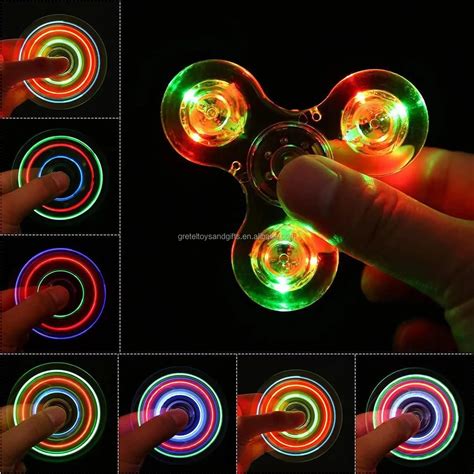 Gretel Toy 2024 Luminous Led Light Fidget Spinner Hand Top Glow In Dark