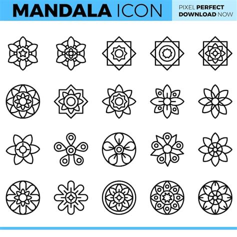 Premium Vector Vector Mandala Icon Set