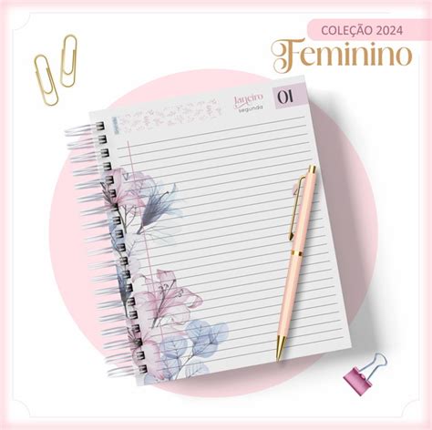 Agenda Floral Clean Arquivo Digital Elo