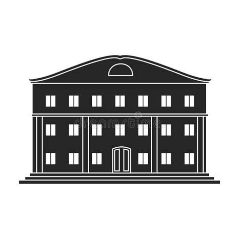 Building Of Government Vector Iconblack Vector Icon Isolated On White Background Building Of