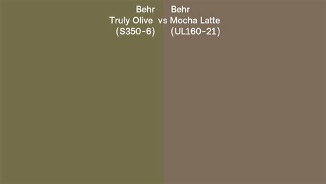 Behr Truly Olive Vs Mocha Latte Side By Side Comparison